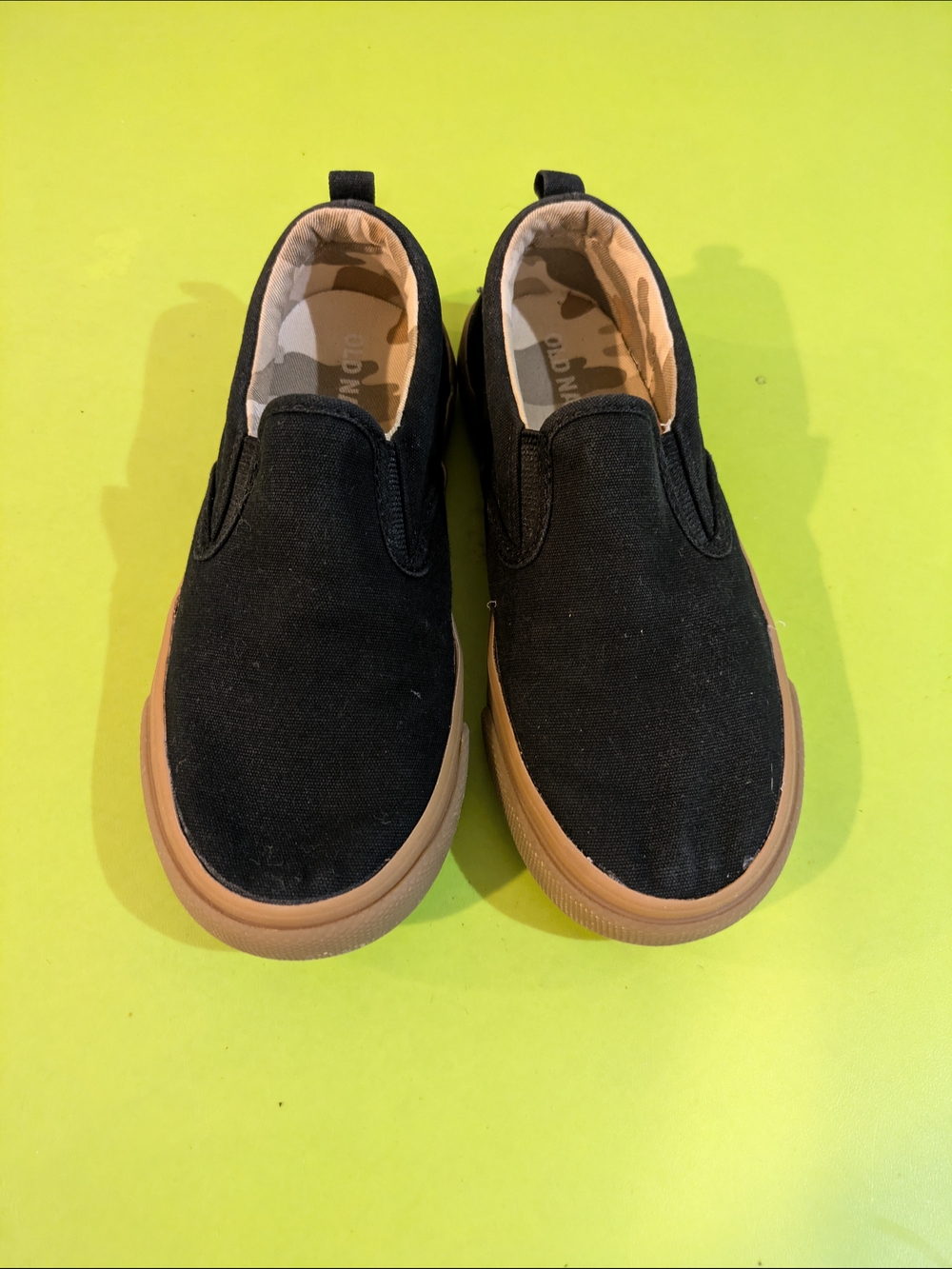Old Navy Kids Slip-On Canvas Shoes in Black with Gum Sole